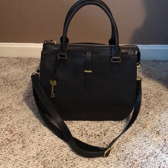 fossil ryder satchel black
